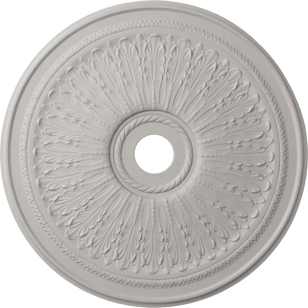 Ekena Millwork Oakleaf Ceiling Medallion (Fits Canopies up to 6 1/4"), 29 1/8"OD x 3 5/8"ID x 1"P, Ultra Pure White CM29OAUWF - main